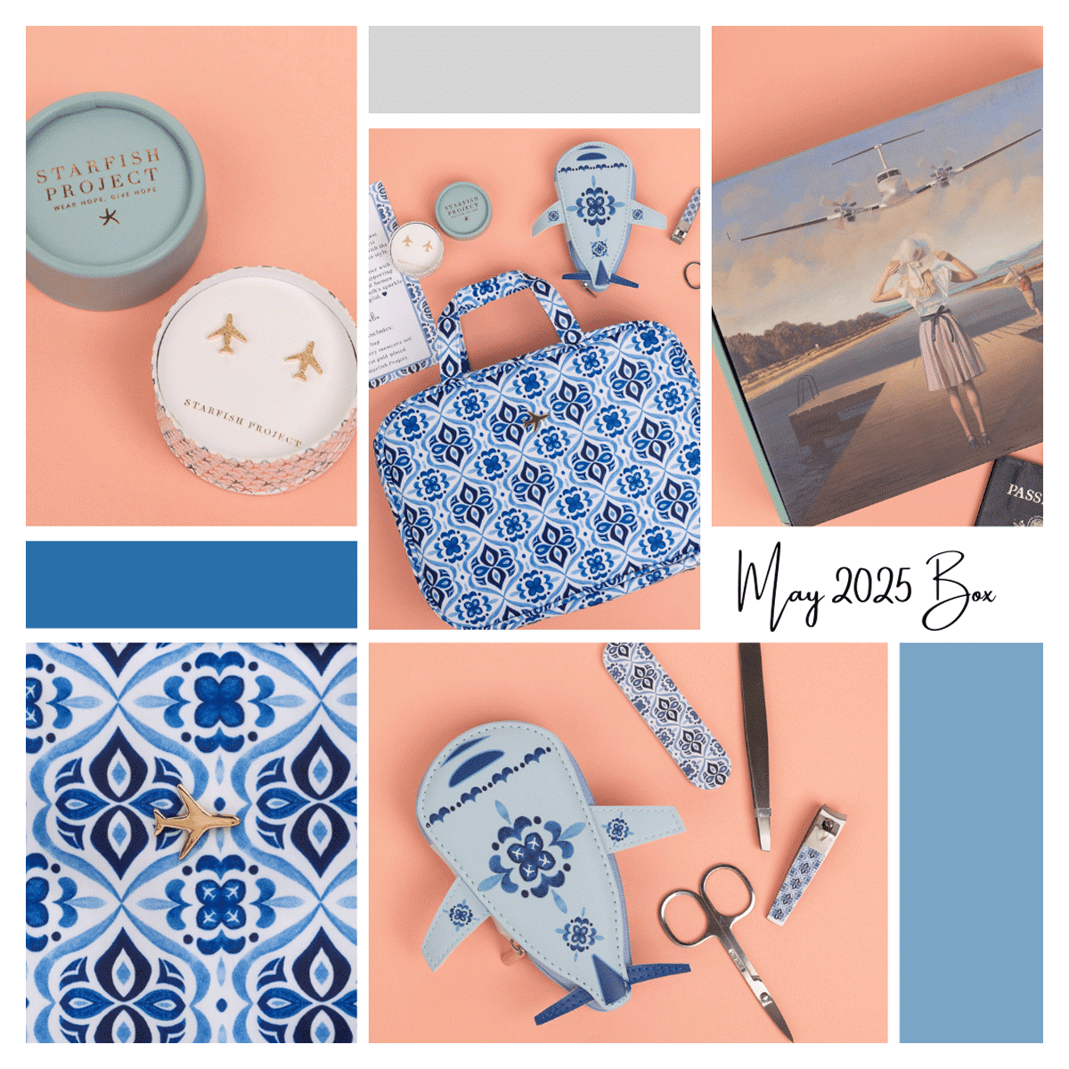 Airplane Manicure Set � Travel Nail Care Kit in Faux Leather Pouch image 3