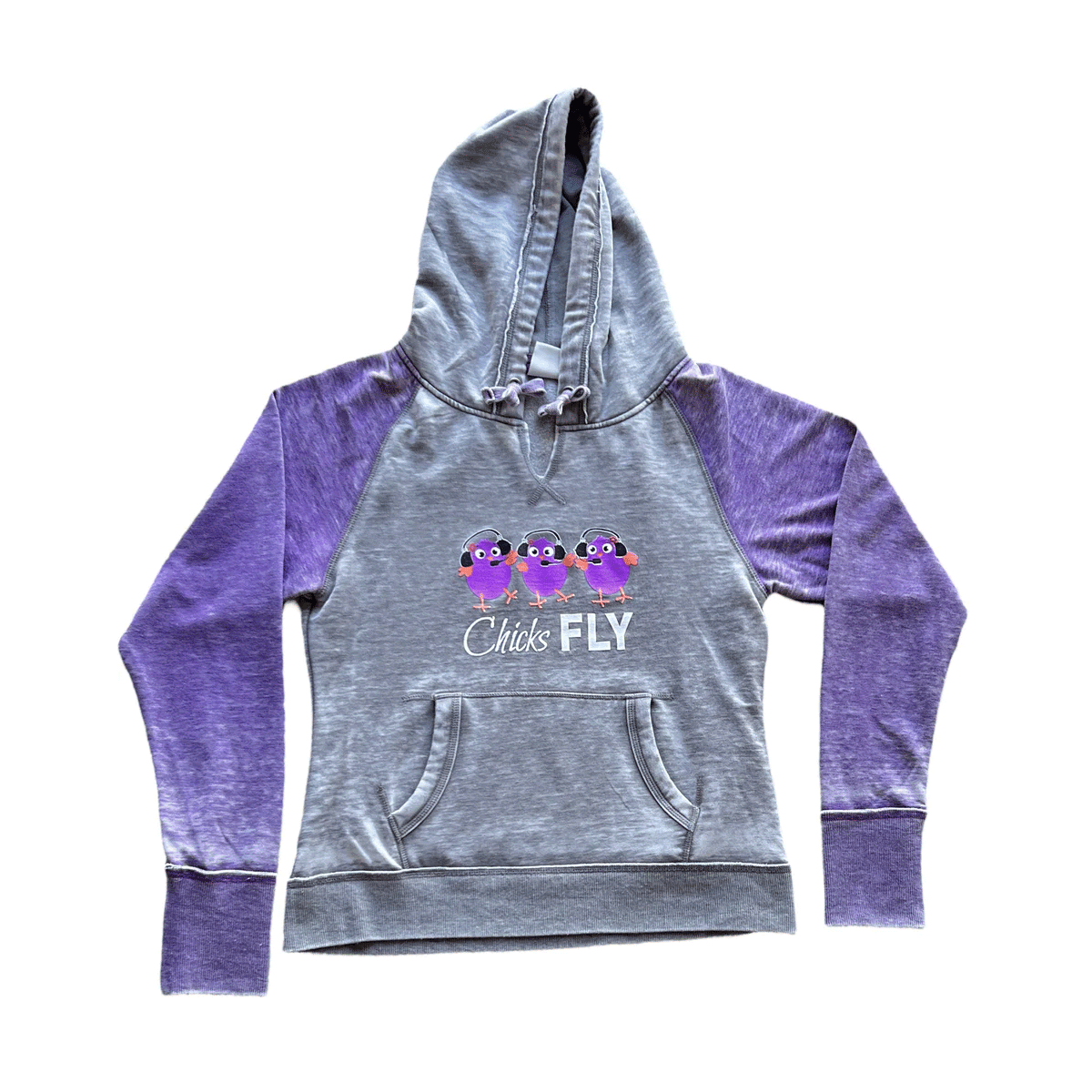 Chicks Fly Cozy Hoodie � Women�s Aviation Hoodie | Purple Berry Contrast image 0
