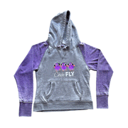 Chicks Fly Cozy Hoodie � Women�s Aviation Hoodie | Purple Berry Contrast image 0