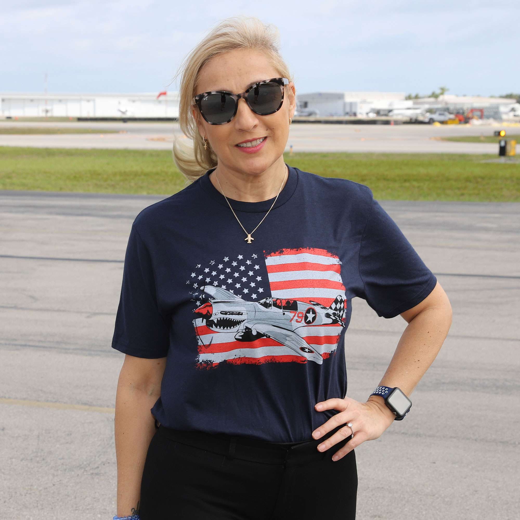 Banyan Blue P-40 Warhawk T-Shirt image 1