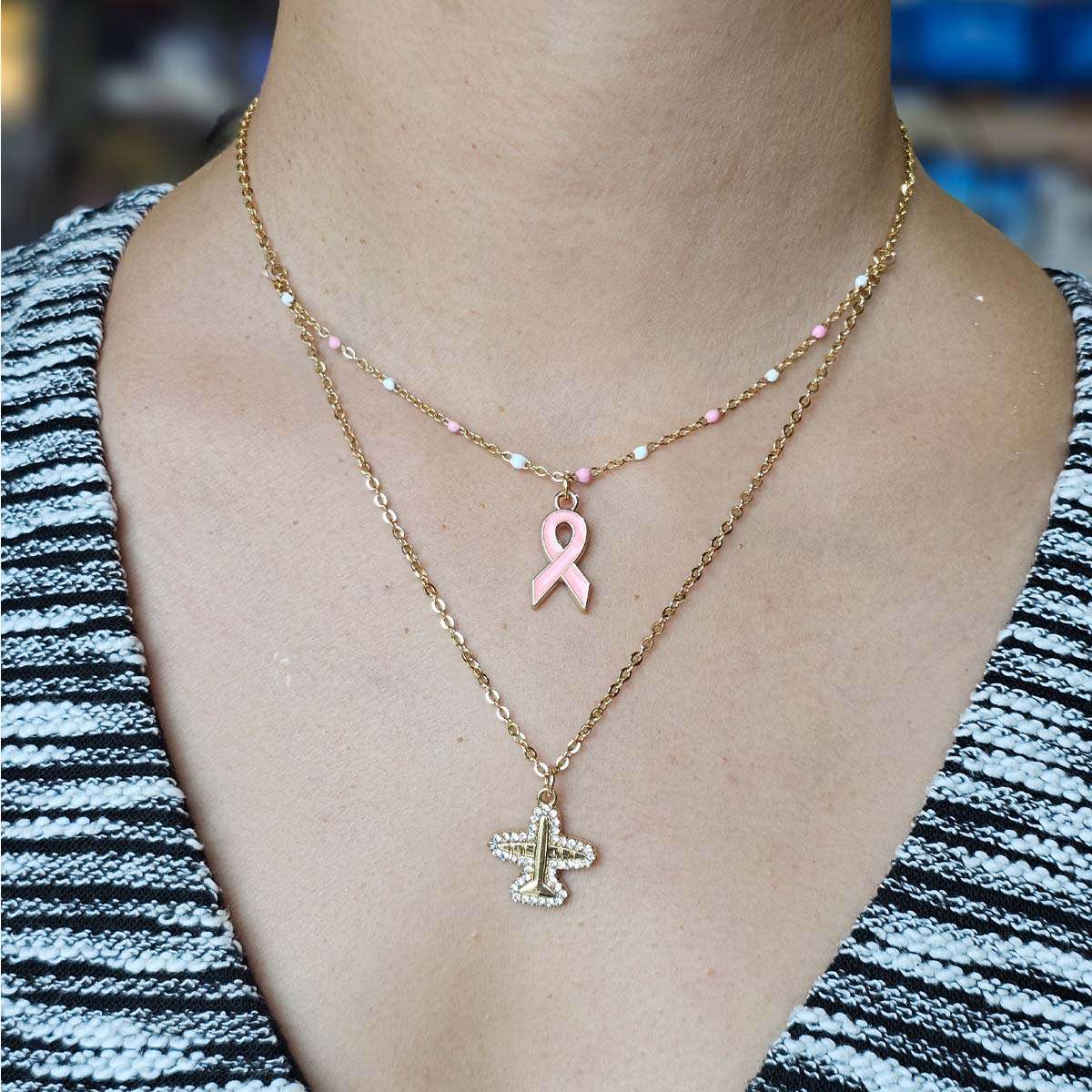 Flying For The Cure Necklace image 0