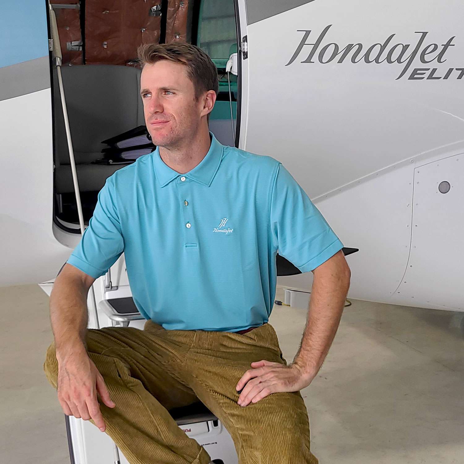 HondaJet Peter Millar Mens Stripe Performance Polo image 0