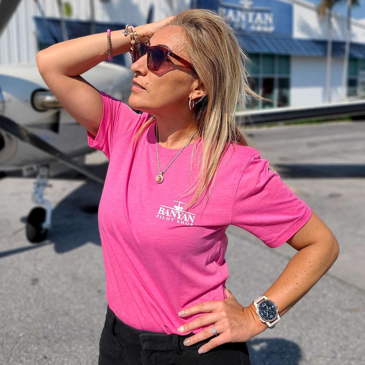 Hibiscus Seaplane (back) T-Shirt image 2