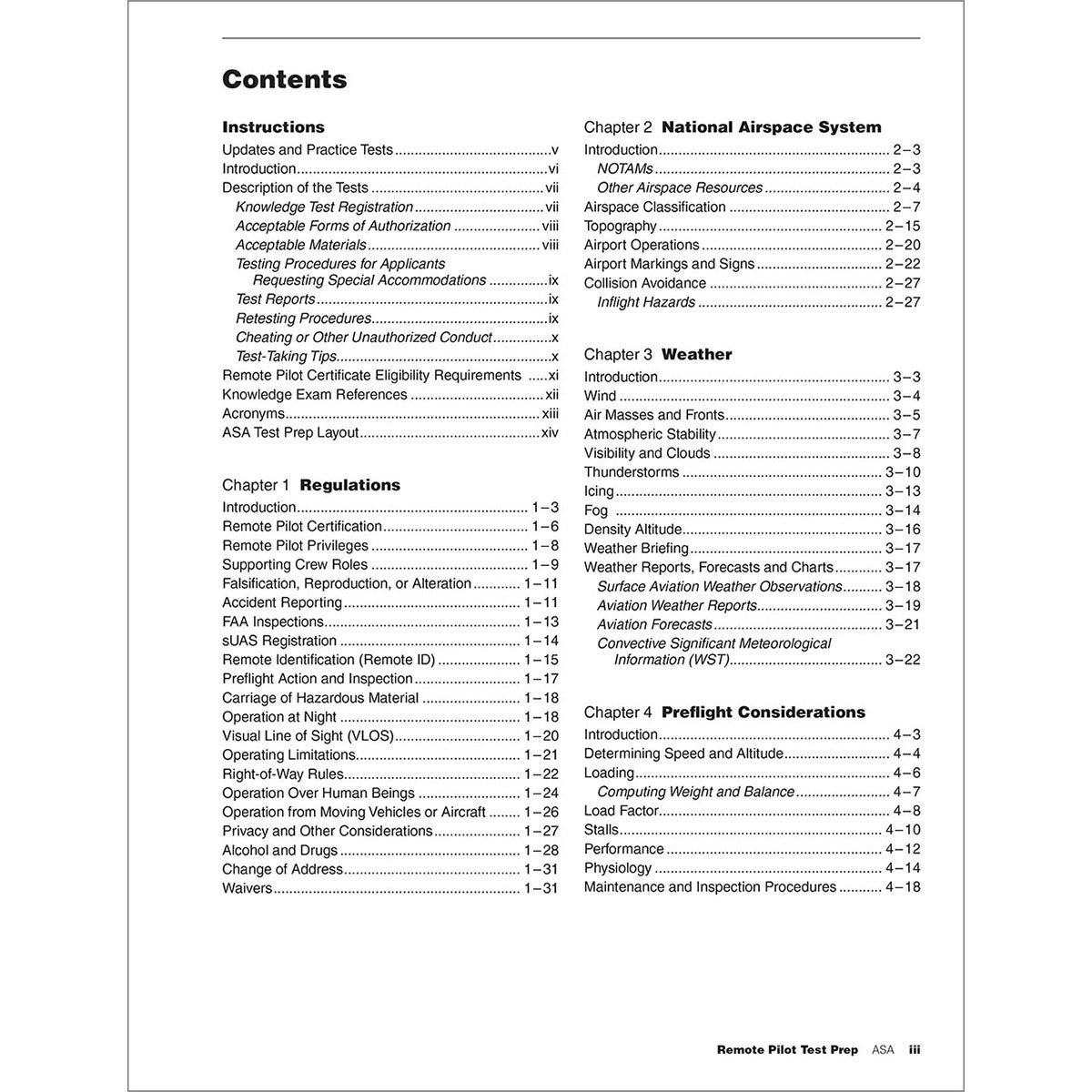 2025-2026 Remote Pilot Test Prep Contents