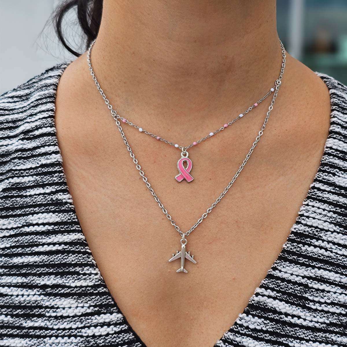 Flying For The Cure Necklace image 1