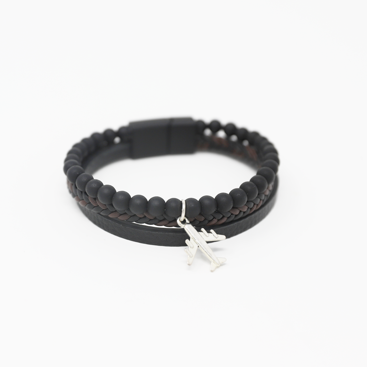 Braided and Beaded Airplane Bracelet image 0