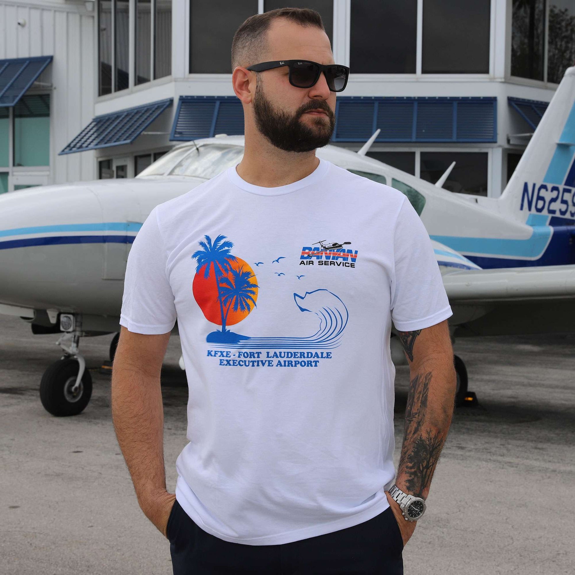 Banyan White Retro T-Shirt image 0