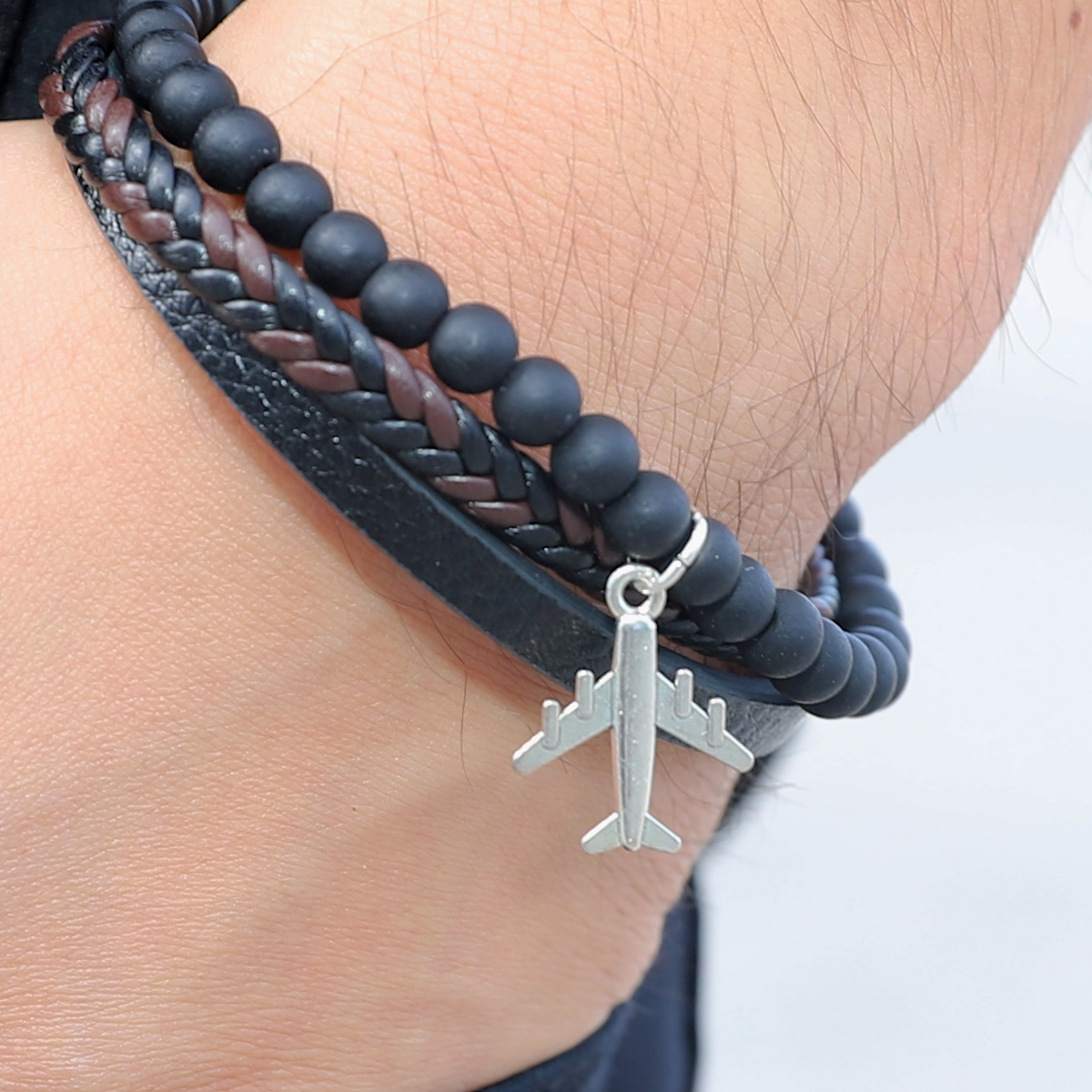 Braided and Beaded Airplane Bracelet image 2