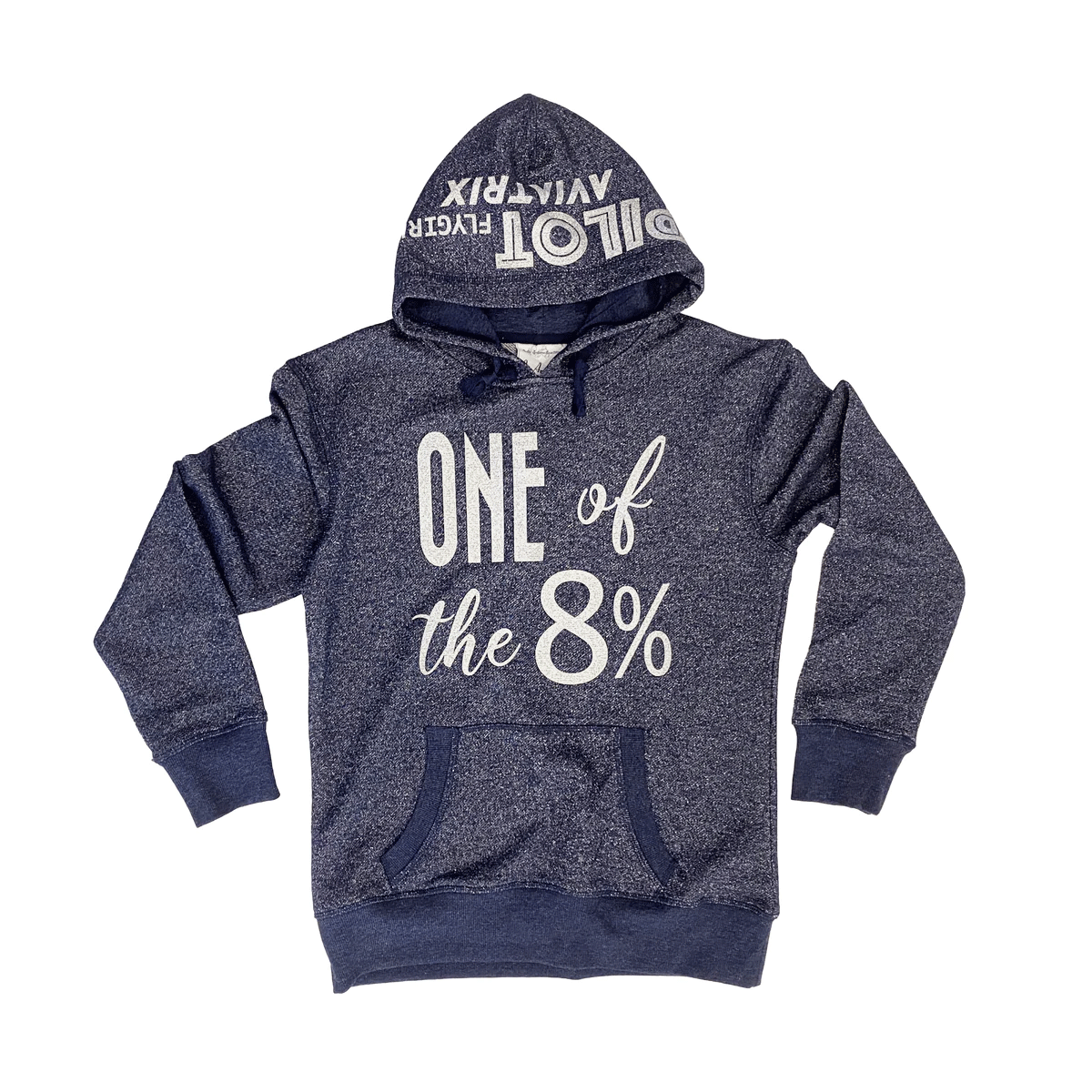 8% Women�s Aviation Hoodie | Black or Navy with Silver Glitter image 3