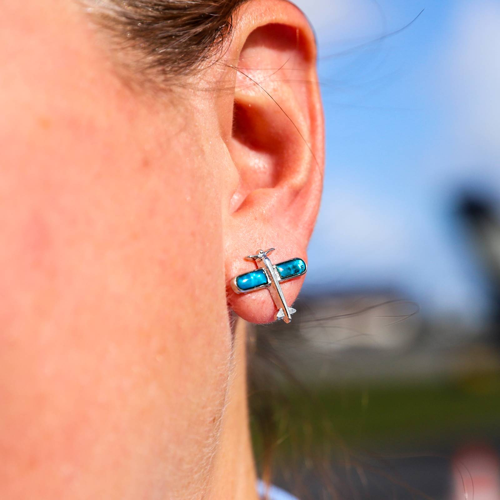 Airplane Paua Shell Earrings image 0