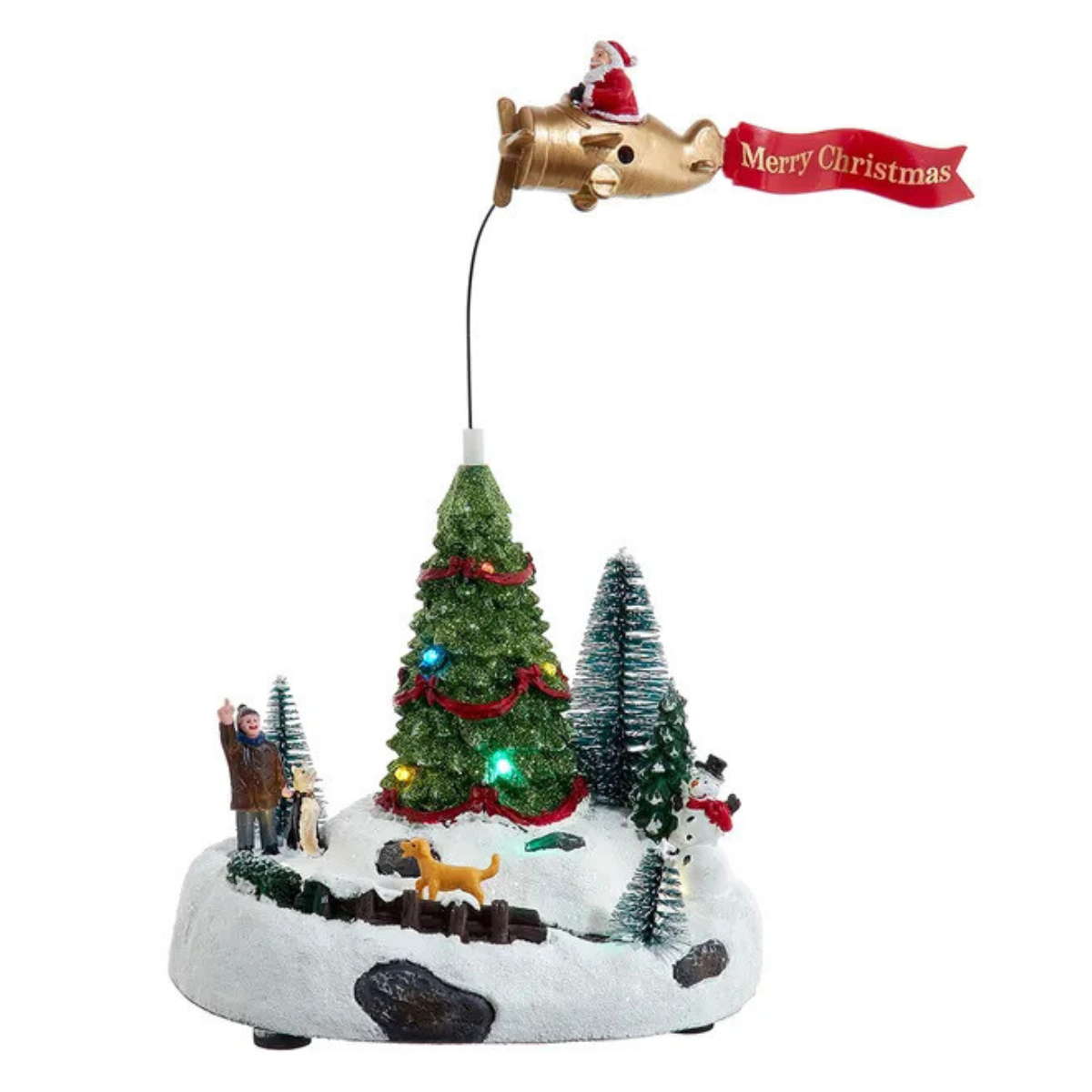 9.6" Battery Operated Multicolor LED Lighted Santa Christmas Scene Table Piece image 0