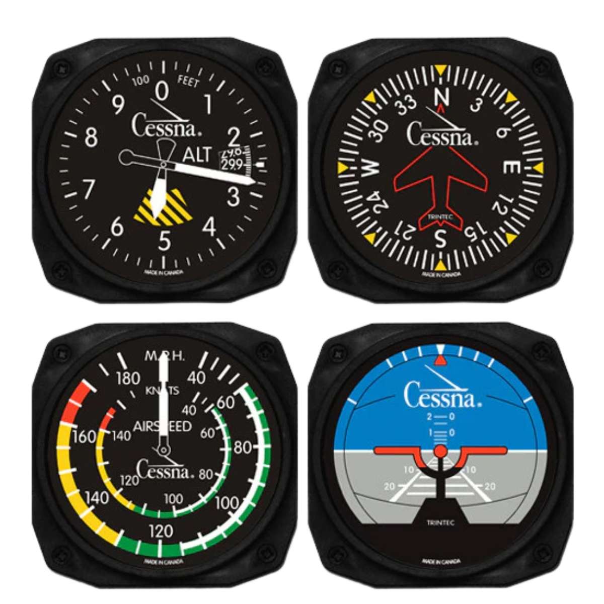 4-Piece Cessna Instrument Coaster Set image 1