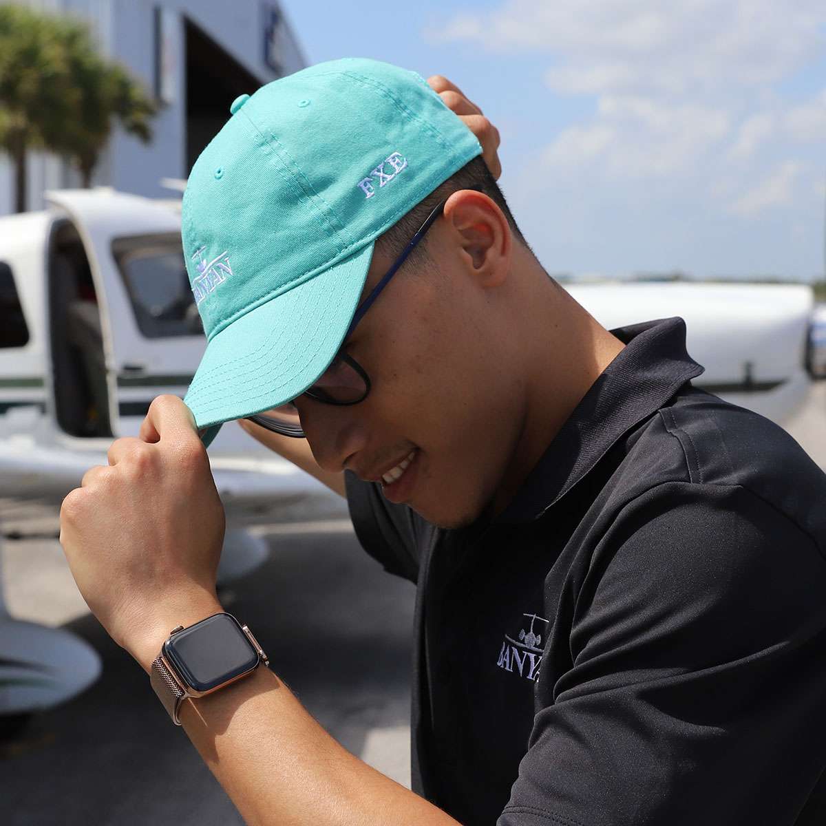 Caps for kids with embroidered Plane Detail image 1