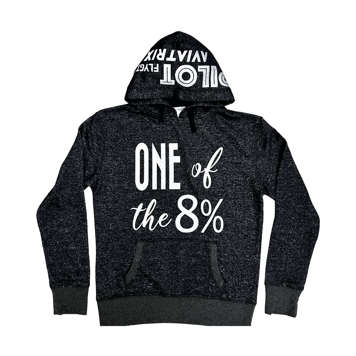 8% Women�s Aviation Hoodie | Black or Navy with Silver Glitter image 1