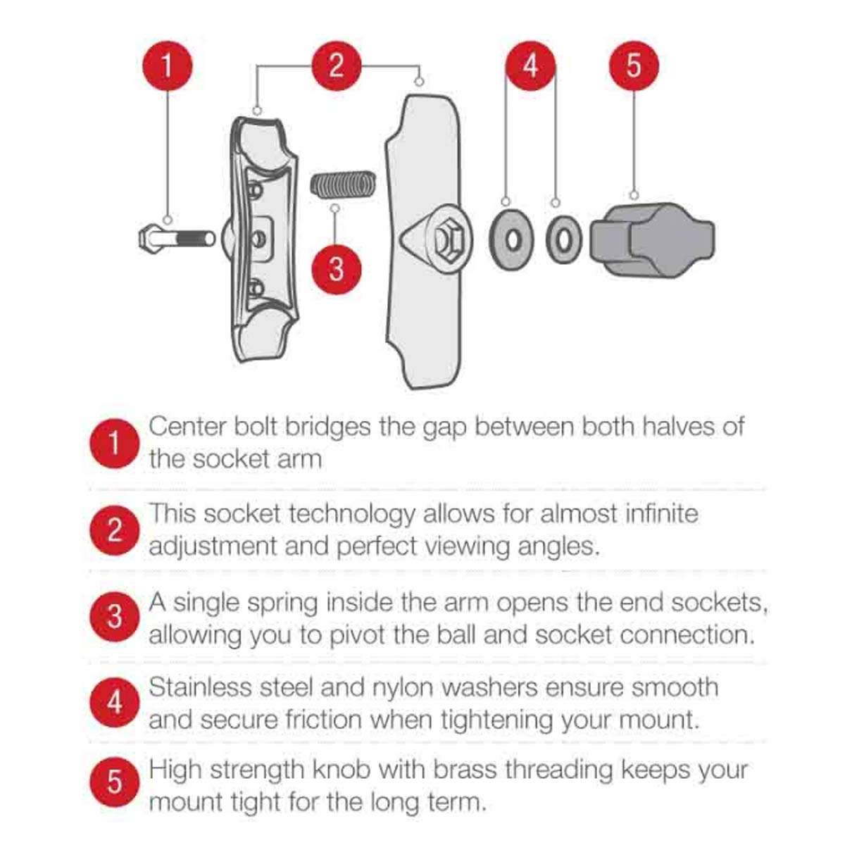 RAM� Double Ball Yoke Clamp Mount with Diamond Plate - Medium image 1