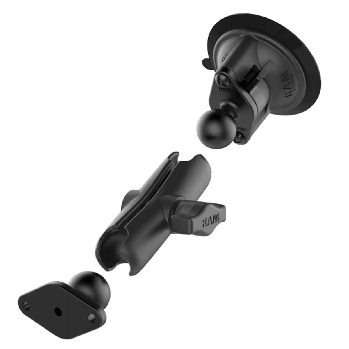 RAM� Twist-Lock� Suction Cup Double Ball Mount - Medium image 1