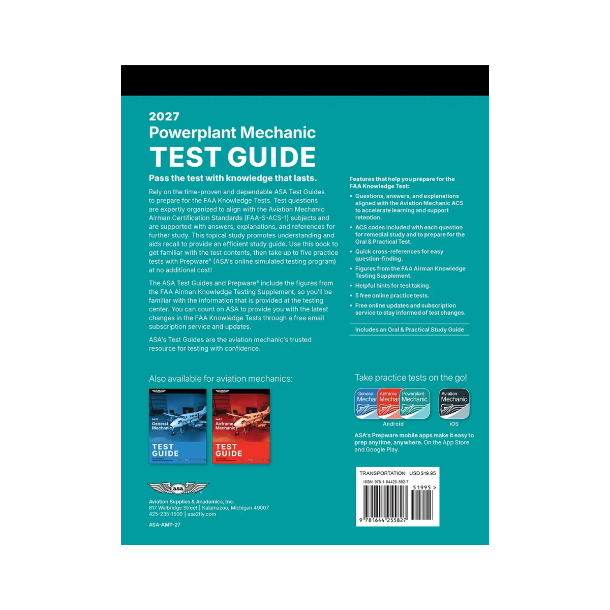 2027 ASA Powerplant Test Guide back cover