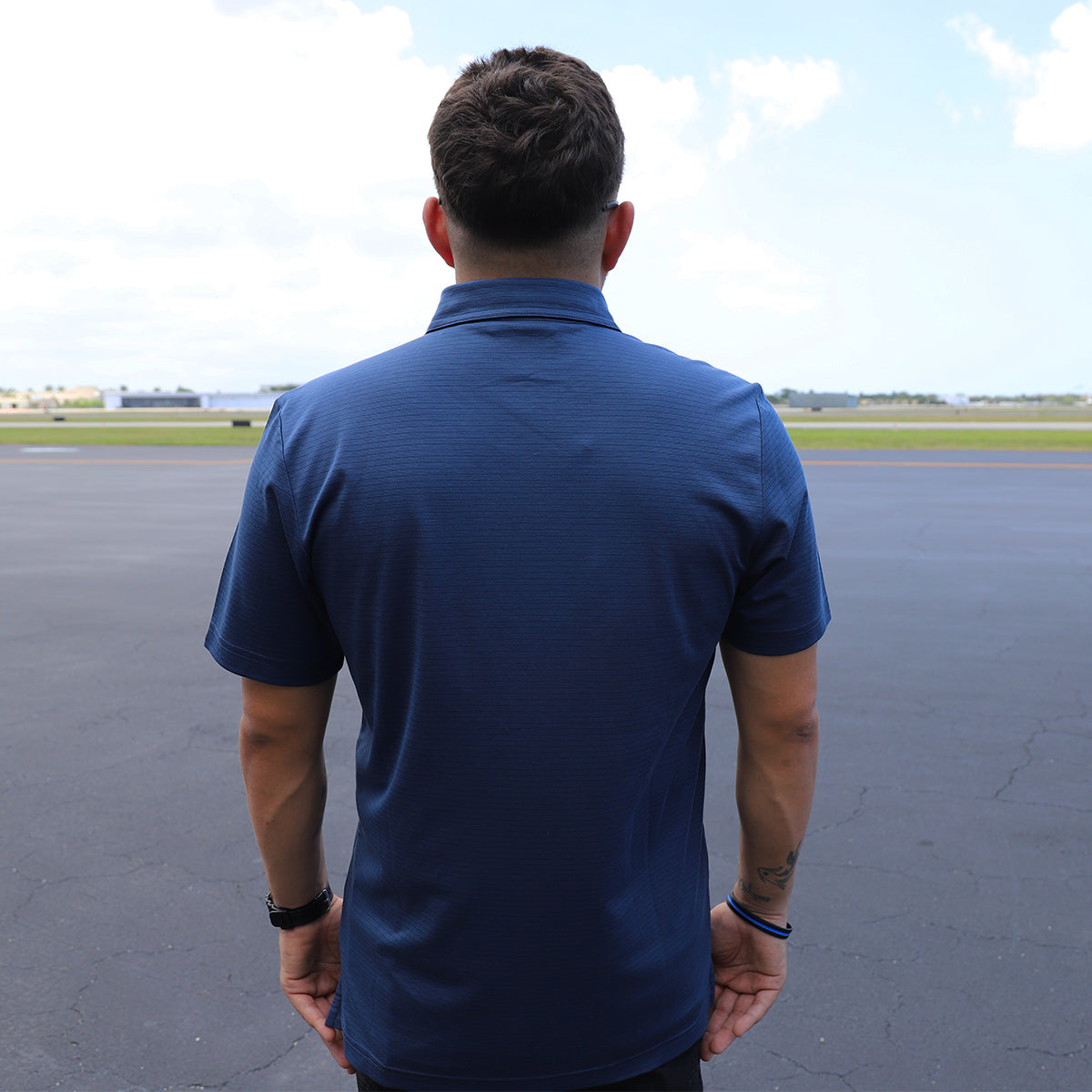 Aviation Travis Mathew Performance Blue Polo