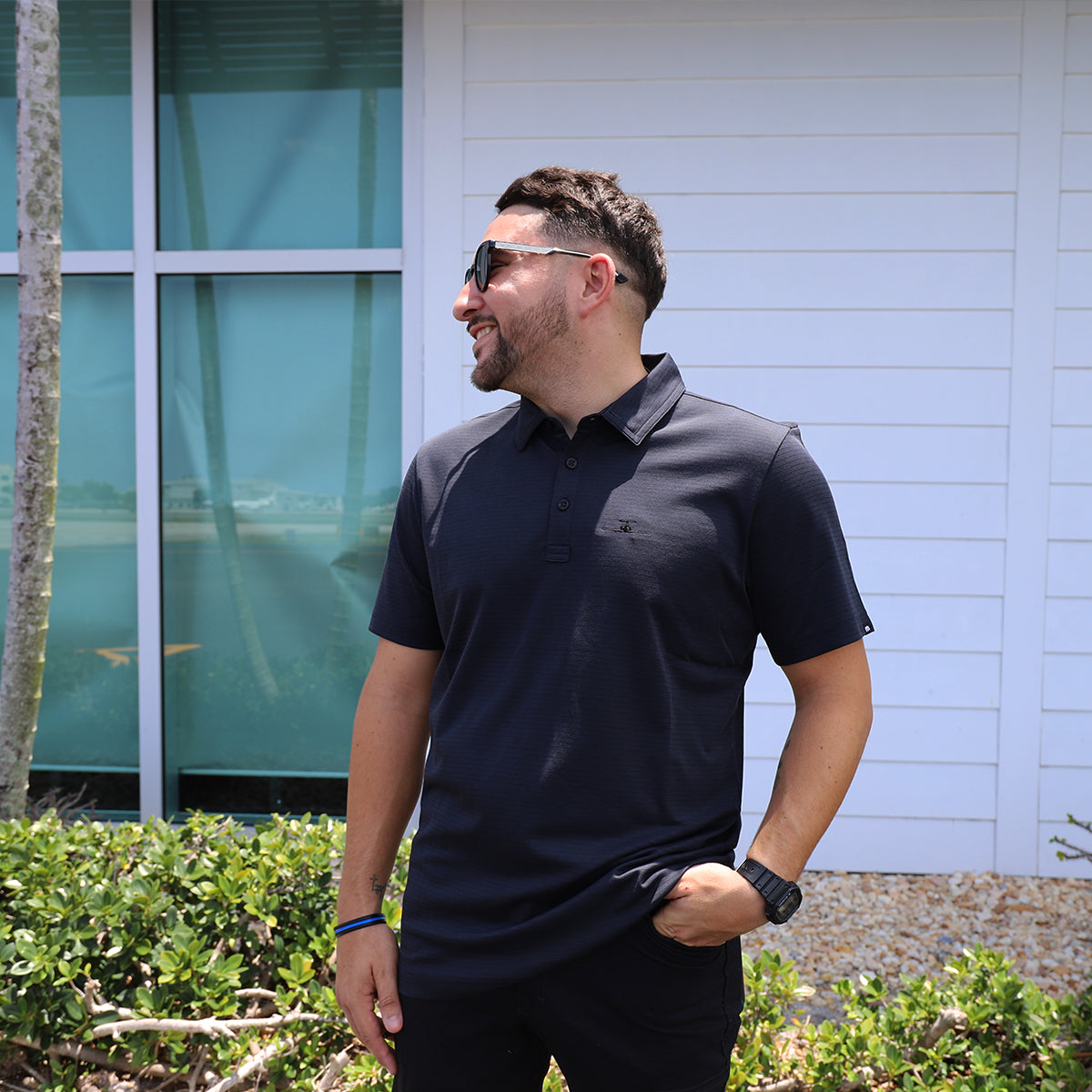 Banyan TravisMathew Performance Polo Black