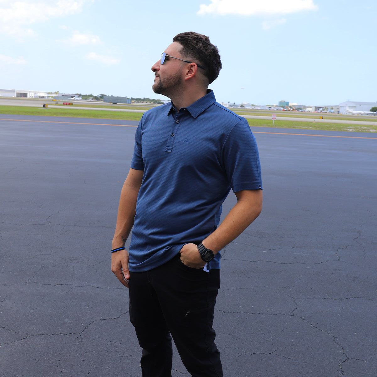 Banyan TravisMathew Performance Polo Blue