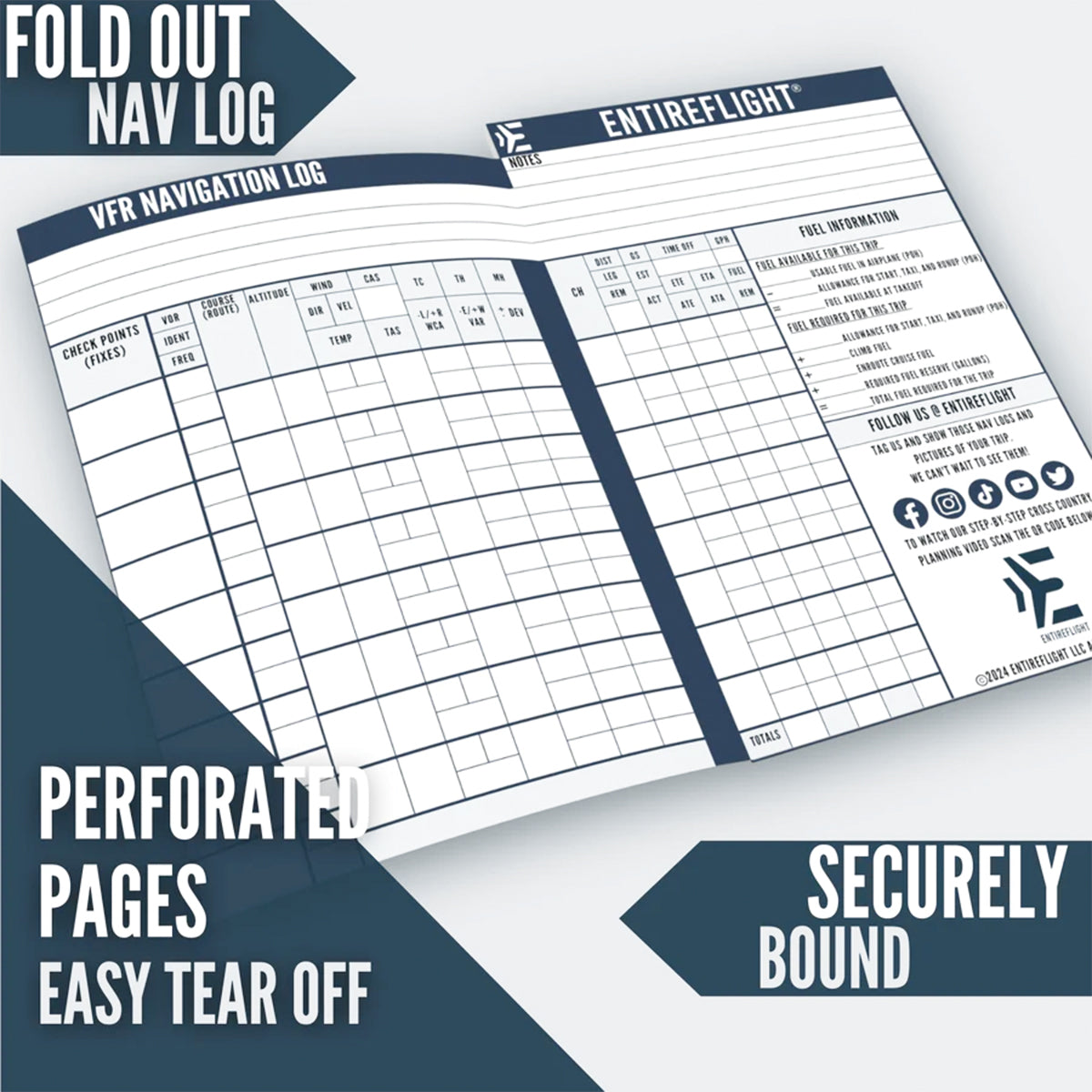 Cross country planning flight pad 3-pack