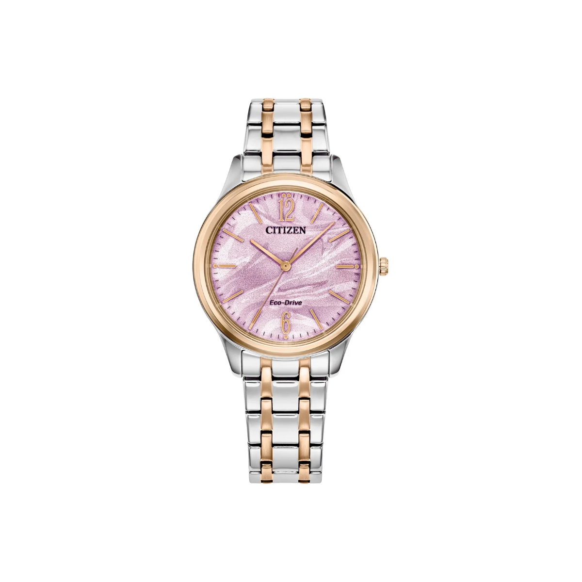 Citizen Ladies Eco-Drive Pink Marbled Dial Watch