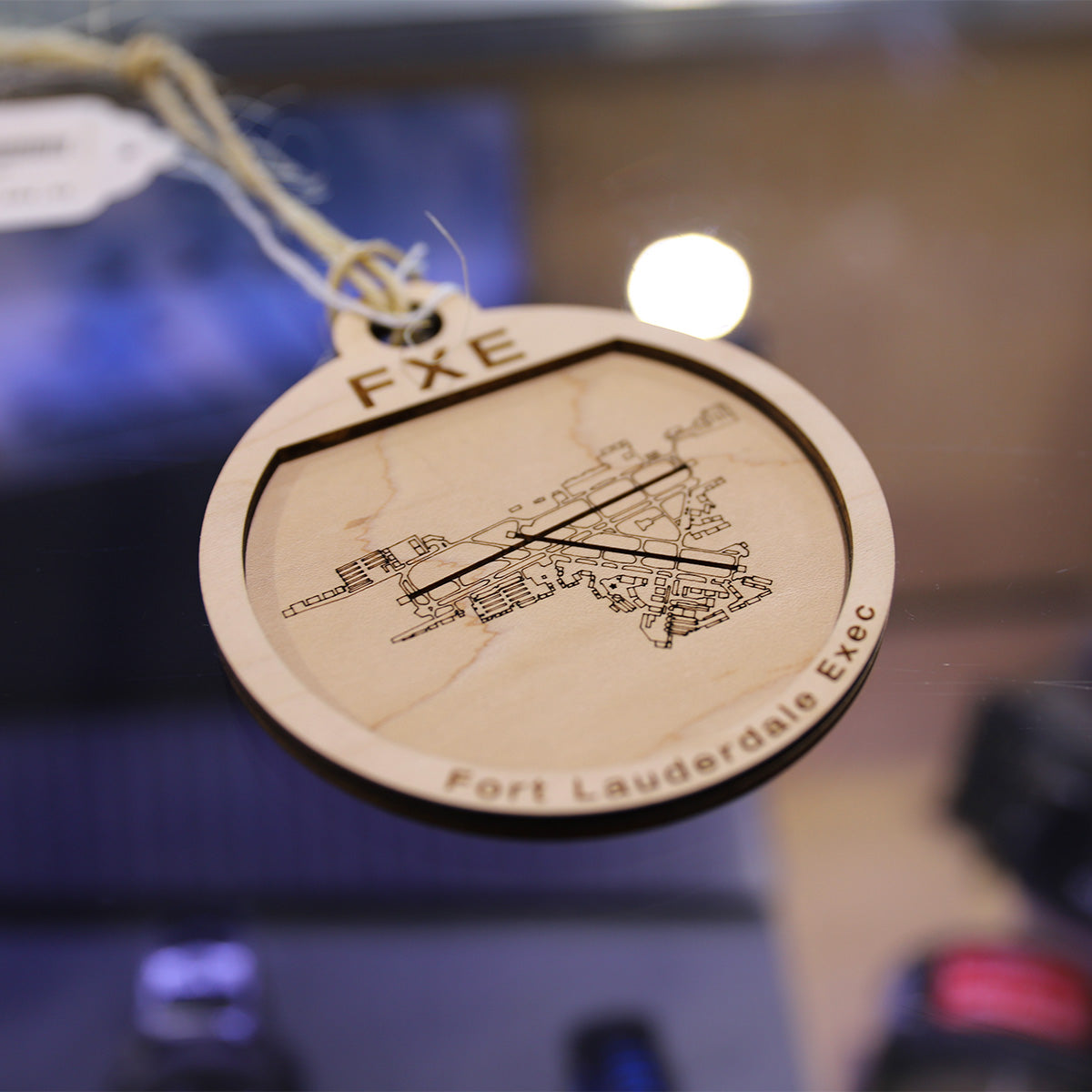 FXE Airport Wood Ornament 