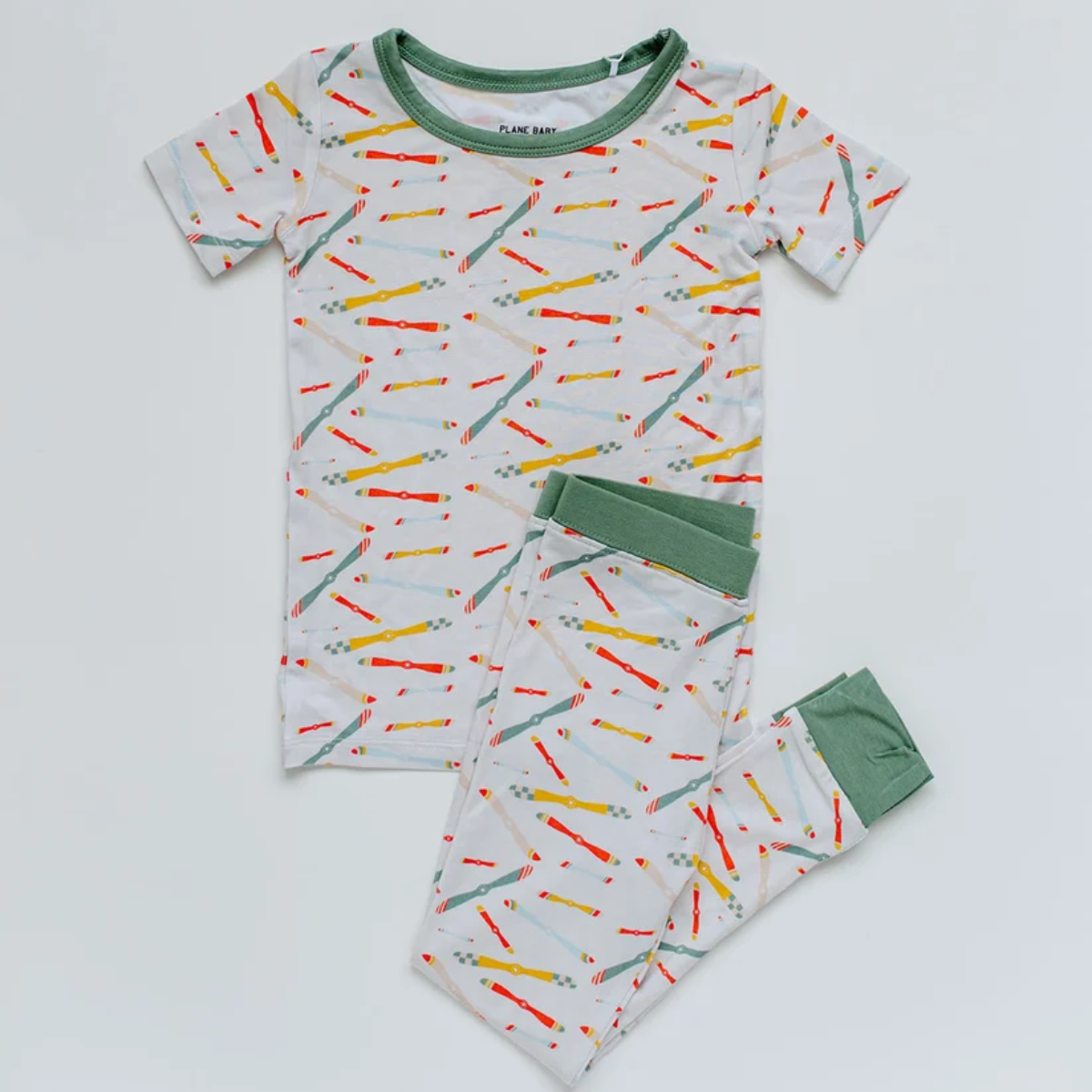 Plane baby propeller pajama set