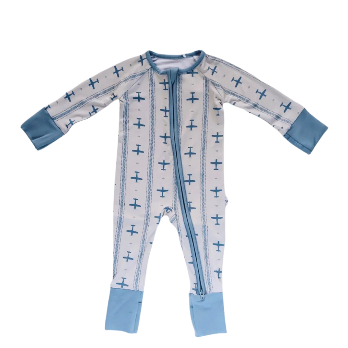 Blue aviation baby romper 