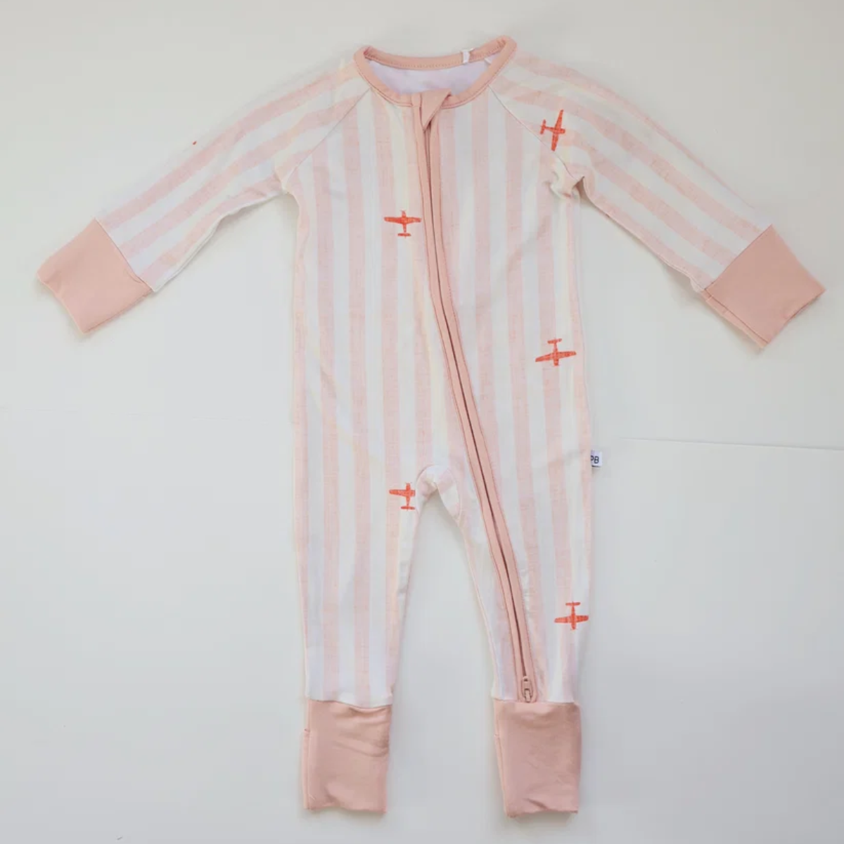 Plane baby maverick aviation zippered romper
