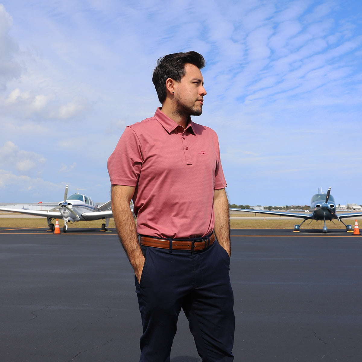 Banyan TravisMathew Performance Polo- Roan Rouge
