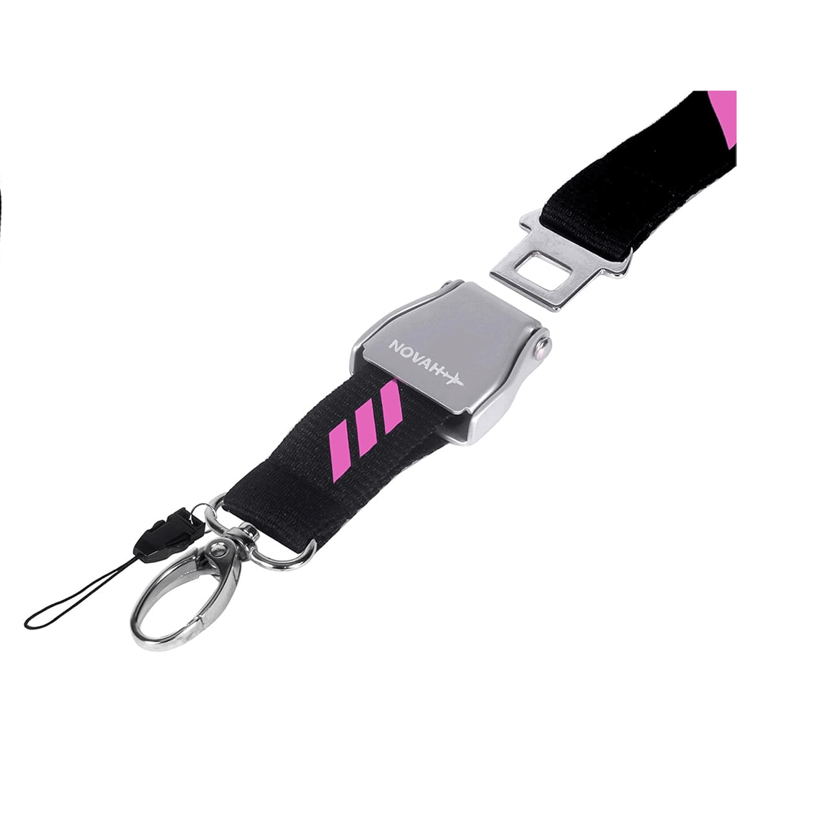 Pilot Lanyard � Pink Stripes (3 & 4 Stripes) with Seatbelt Buckle image 2