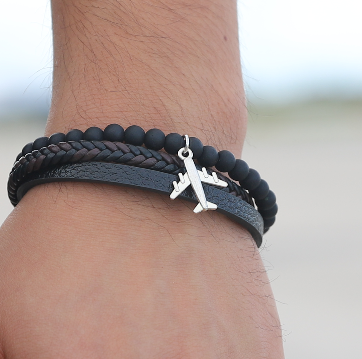 Braided and Beaded Airplane Bracelet image 3