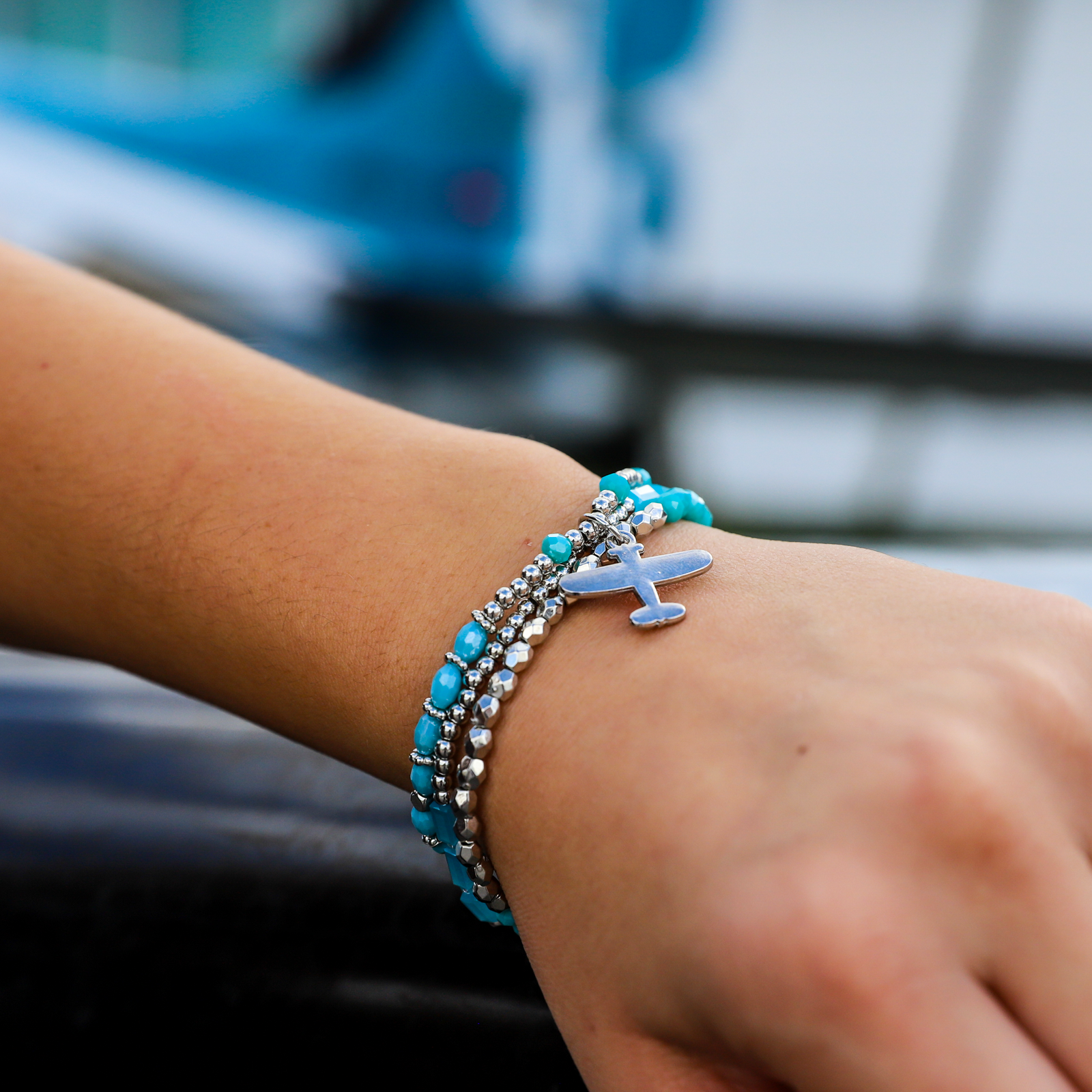 Triple Cord Airplane Bracelet image 0