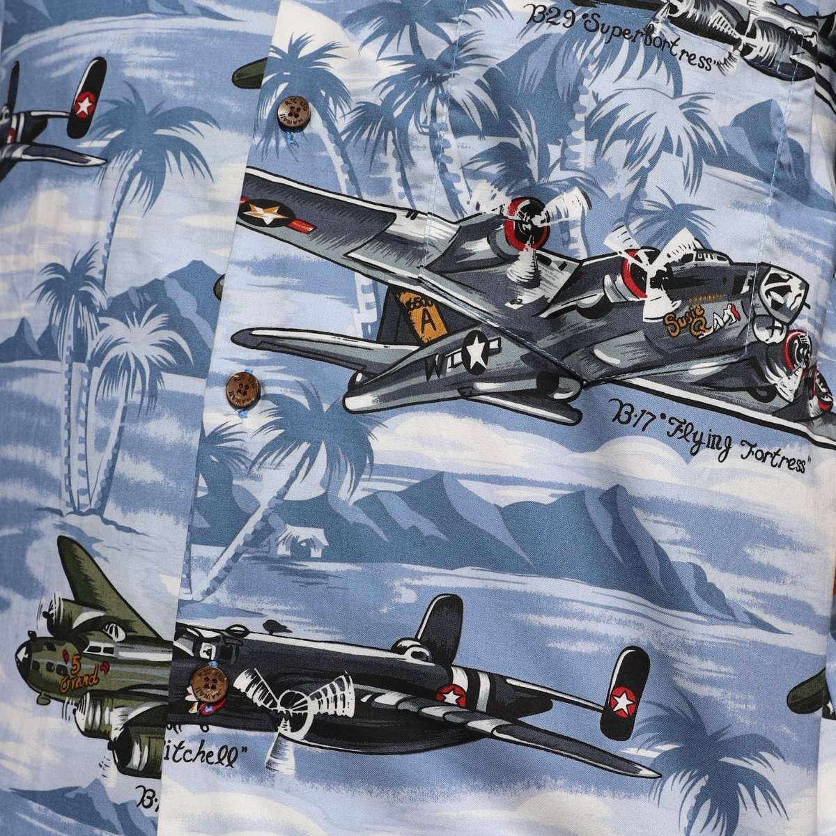 Lagoon Blue Airplanes Hawaiian Shirt image 2