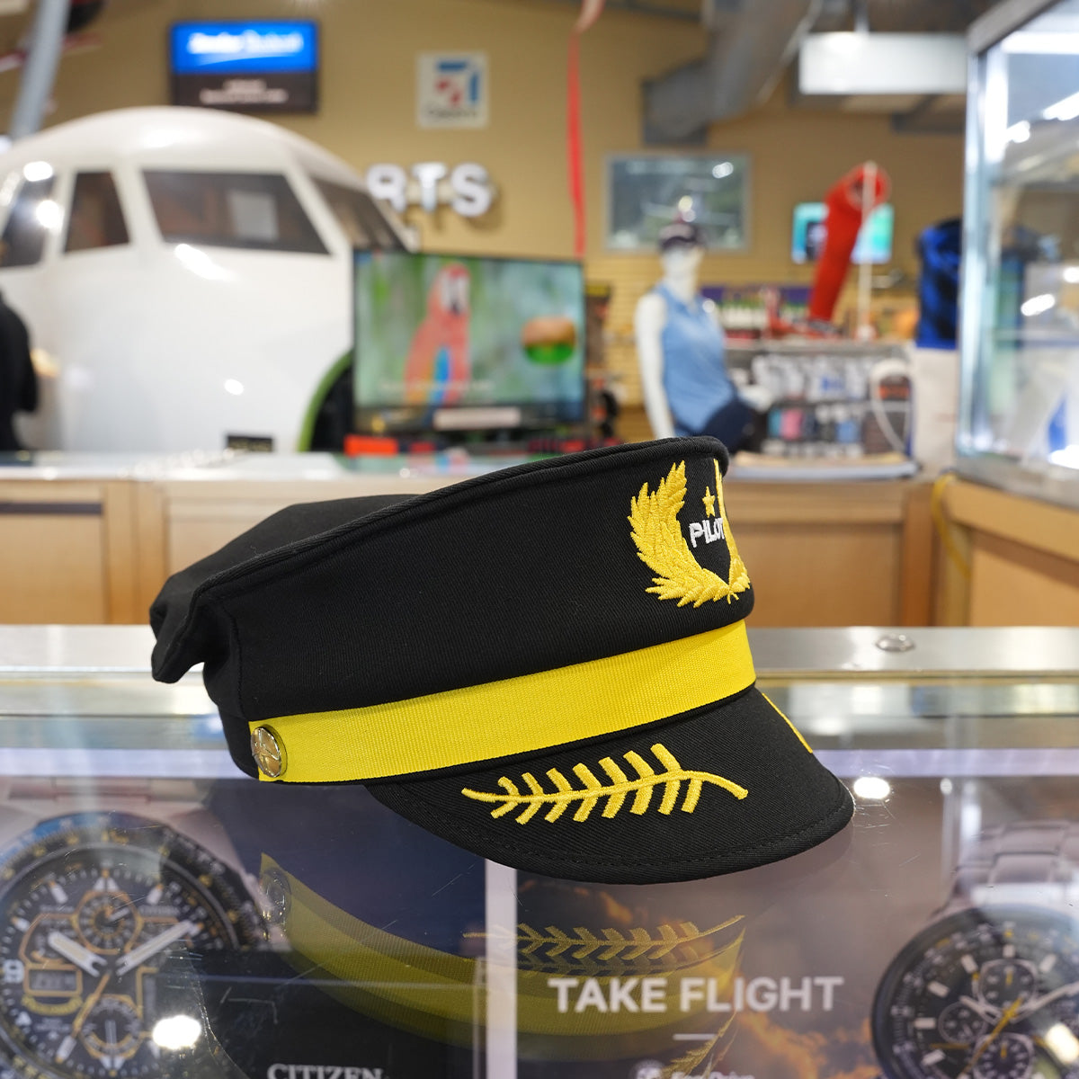 children's pilot hat with adjustable sizing