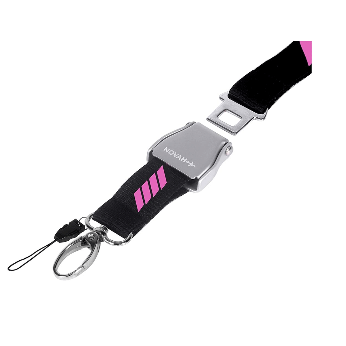 Pilot Lanyard � Pink Stripes (3 & 4 Stripes) with Seatbelt Buckle image 0