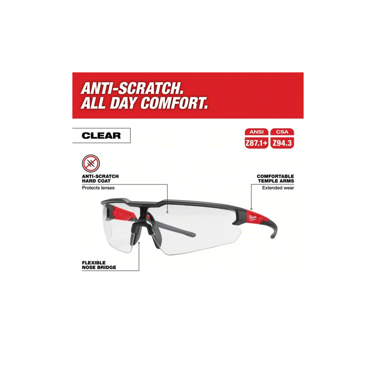 Milwaukee Anti-Scratch Safety Glasses image 2