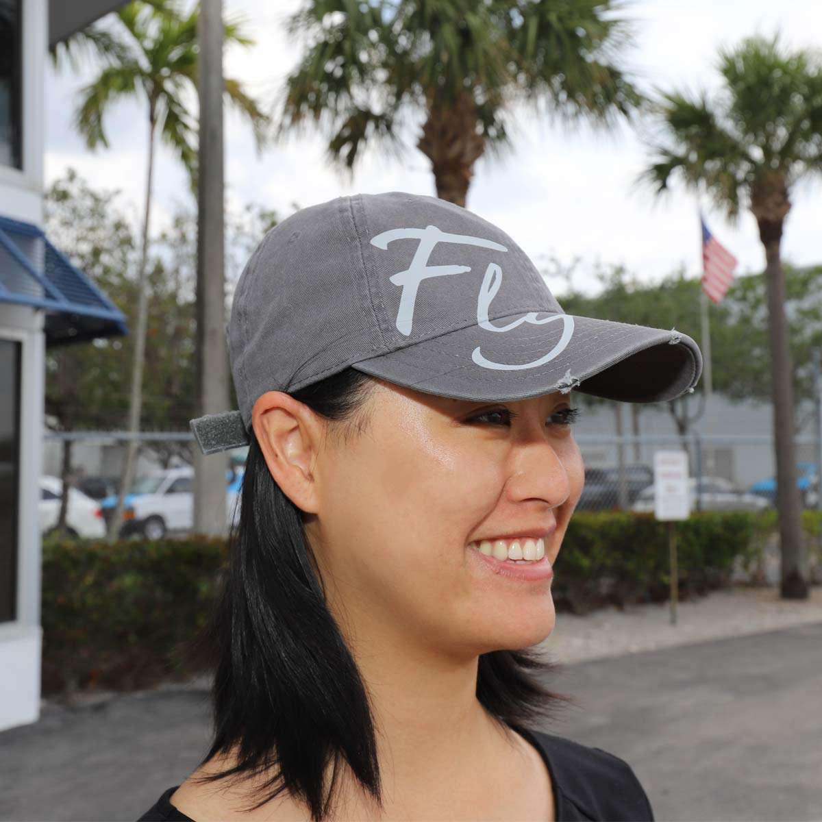 Dare To Fly Grey Distressed Hat image 1