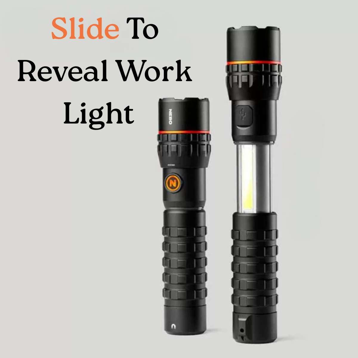 nebo edc flashlight Nebo Slyde King Rechargeable LED Flashlight & Cob Work Light