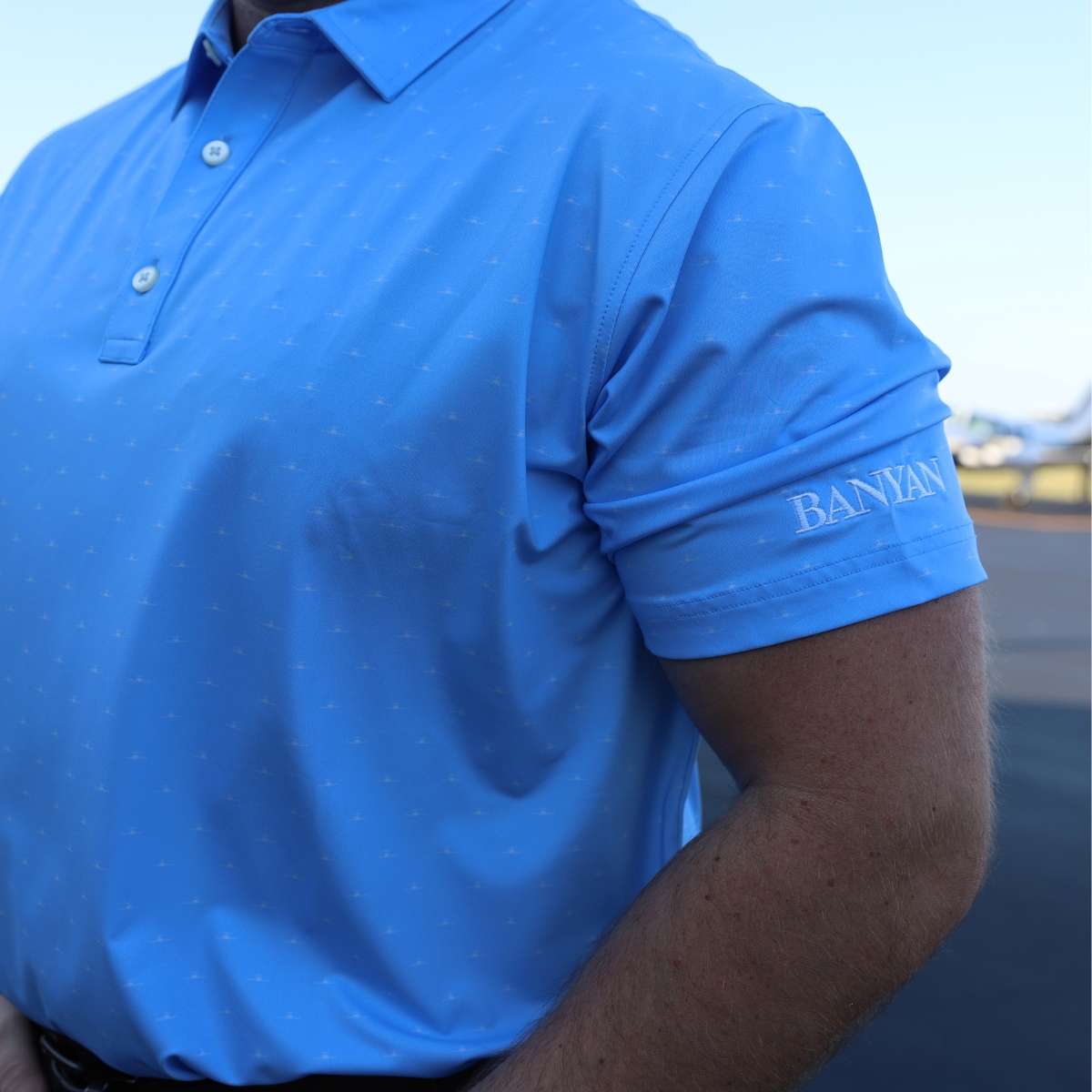 Banyan Light Blue with Planes Polo image 1