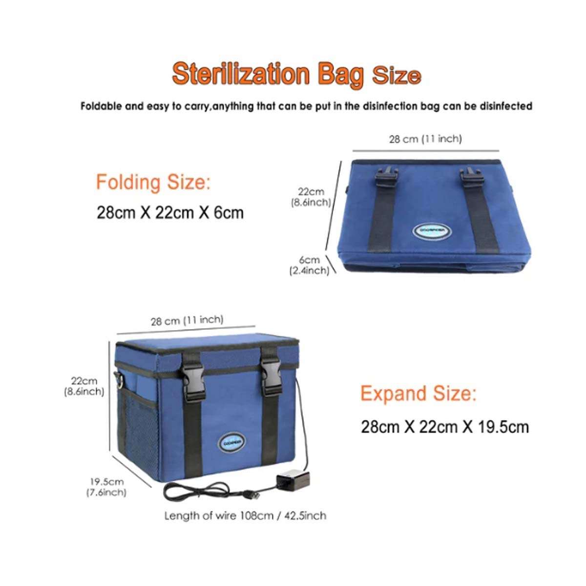 Coospider - UVC Ozone-free Sanitizer Bag for Cleaner Disinfection Germicidal image 1