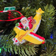 Santa on an airplane ornament image 0