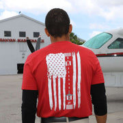 Red Airplane Runway Flag T-shirt image 0